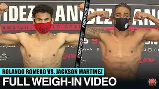 ROLANDO ROMERO VS JACKSON MARTINEZ - FULL WEIGH IN & FACE OFF VIDEO