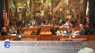 Burbank City Council Meeting - August 8, 2023