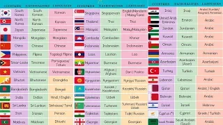 List of Asian Countries with Asian Languages, Asian Flags and Nationalities