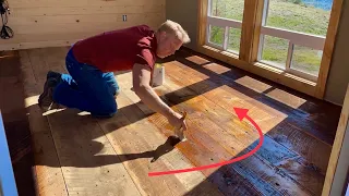 Finishing an Old Wood Floor in a New Off Grid Cabin. Wow!