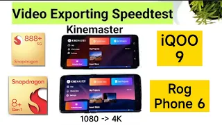 Rog Phone 6 vs iQOO 9 Video rendering Speedtest Snapdragon 8+ Gen 1 vs 888+ 🔥🔥🔥