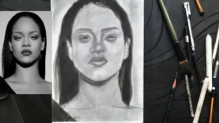 Rihanna face sketch ✏️#artwork #drawing