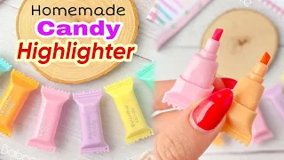 Homemade CANDY HIGHLIGHTER 😍 - DIY Highlighter pen with paper | Easy craft ideas - diy paper crafts