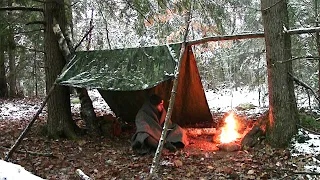 This Secret Saved Me From Hypothermia --- Winter Camping --- Bushcraft / Survival