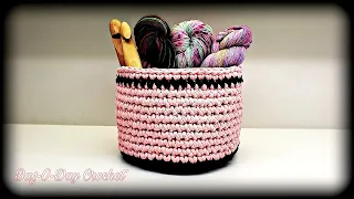 Easy Crochet Basket For Beginners / Bag O Day Crochet Tutorial
