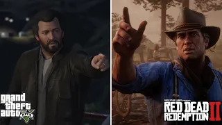 Same dialogue Michael and Arthur from GTA 5 vs RDR 2