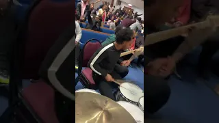 Drummer goes crazy in church 🤯😲 | A must watch #crazydrummer #drummer #churchdrummer #shorts #drums