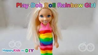 Play Doh Doll Rainbow Girl | Kid's Crafts and Activities | Happykids DIY