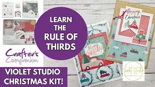 Make Cards using the RULE OF THIRDS - Using the NEW Crafters Companion Violet Studio Kit -