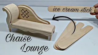 DIY Miniature Furniture Chaise lounge | Popsicle Stick Craft