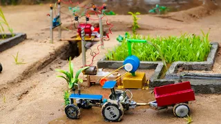 Diy tractor mini dam new science project ||