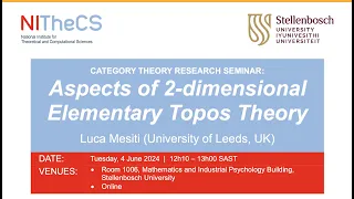 2024-06-04 - NITheCS & SU Category Theory Research Seminar: ‘Aspects of 2-dimensional ...