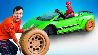 Человек Паук в новом видео - Прокачиваем тачку Спайдермена! – Игры для мальчиков с Супергероями