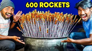 FIRING OFF 600 ROCKETS ALL AT ONCE | Sivakasi Crackers | Mad Brothers