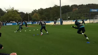 Koordinatons-Übung mit Sprints bei Schalke