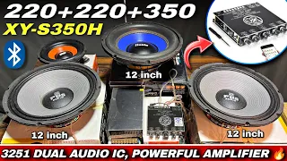 Open Testing🔥 of XY-s350h 2.1, 220 spk +220 spk+350sub | DUAL 3251 Audio ic | 12 inch sub & speaker