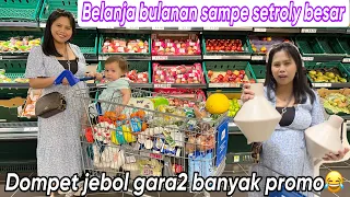 BELANJA BULANAN SAMPE SETROLY BESAR part 1 || DOMPET JEBOL GARA2 BANYAK PROMO😂