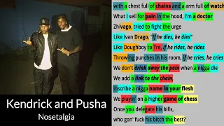 Nosetalgia by Pusha T and Kendrick Lamar - Rhyme Check lyric video