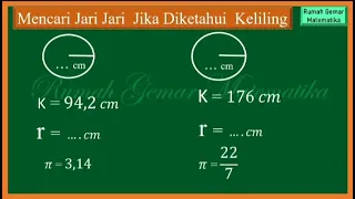 CARA MENGHITUNG JARI-JARI LINGKARAN DIKETAHUI KELILING #kelilinglingkaran #jarijarilingkaran