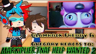 Glamrock Freddy reacts to: Markiplier FNAF help wanted 2 - Gacha Club reacts. 🐻😂