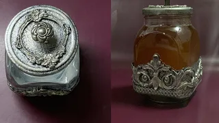 We make a silver one from a glass jar . Из стеклянной банки делаем серебряную .