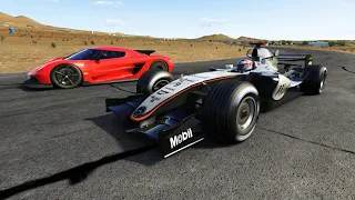 McLaren Mercedes MP4/20 Kimi Raikkonen vs Hypercars at California Raceway