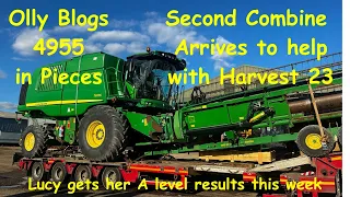 Olly Blogs 4955 in pieces !! & Second Combine Arrives from Rea Valley