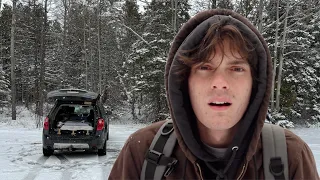 Solo Winter Car Camping in -5 Degrees (no heater)