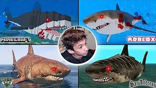 MINECRAFT MEGALODON VS ROBLOX MEGALODON VS GTA 5 MEGALODON VS GTA SA MEGALODON - quem é o melhor?