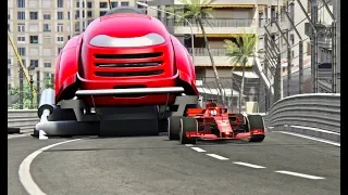 Ferrari F1 2018 vs Giant Lawn Mower - Monaco