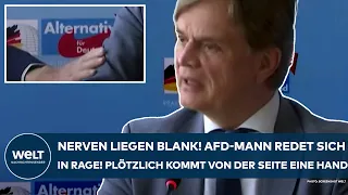 DEUTSCHLAND: Nerven liegen blank! AfD-Mann regt sich auf - plötzlich kommt eine Hand von der Seite