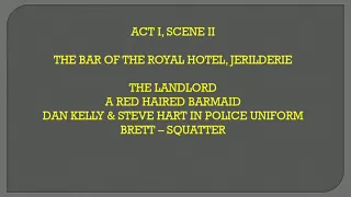 NED KELLY (ACT I, SCENE I & II) IN TAMIL