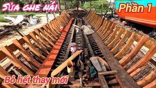 Ghe nái nên chủ quyết tâm sửa chửa thay lô mới chỉ giữ lại phần lườn P1