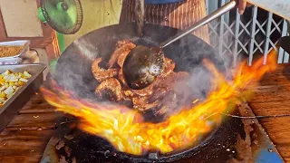 驚人的熱炒技巧！大蝦炒河粉, 鹹蛋鐵板炒麵/Amazing Wok Skills！Spicy Shrimp Fried Noodles Master