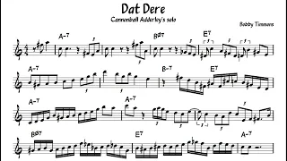 Dat Dere   Cannonball Adderley transcription