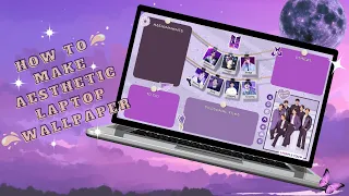 How to make an aesthetic laptop wallpaper | BTS edition (Purple Theme) | canva + pinterest