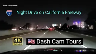 Night Driving from San Ysidro (San Diego Co) to Los Angeles on California Freeway 4K Dash Cam Tours