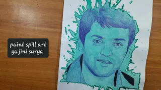 paint spill art | actor surya drawing #shorts #surya #trending #tamil