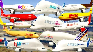 GTA V Every Airbus Cargo Airplanes Los Santos Airport Best Extreme Longer Crash and Fail Compilation