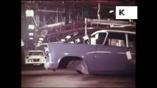 1950s France, Car Production Line, Factory, Automobile, Colour Archive Footage