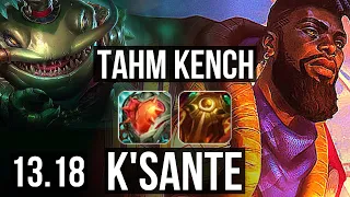 TAHM KENCH vs K'SANTE (TOP) | 2.2M mastery, 1100+ games, 5/2/9 | NA Diamond | 13.18