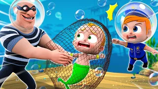 Rescues Baby Mermaid 👮🧜 | Mermaid Princess Song 🧜 | and More Nursery Rhymes & Kids Song