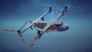 V-44 Quad Tiltrotor Heavy Transport | What can it do? | Besiege