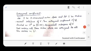 Part 13 e Orthogonal Complement Subspaces