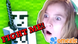 I asked 100 People On Omegle to Fight me in Minecraft!