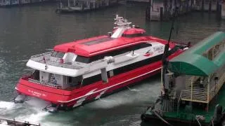 FLYING CAT 40M (TurboJet ) leaves the berth