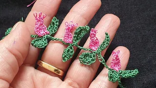 GUIRNALDA DE HOJAS Y FLORES A CROCHET