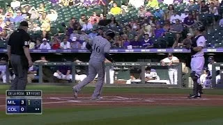 MIL@COL: Ramirez blasts a solo shot to right-center