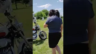 Surprised her with a Harley