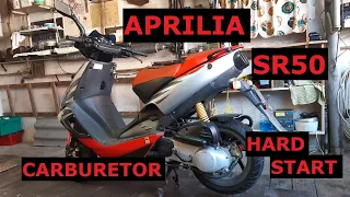 Aprilia SR50 LC scooter hard start / carburetor cleaning / nehezen indul / karburátor tisztítás